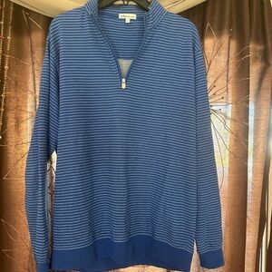Peter Millar Blue Zip Up Sweater